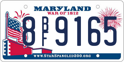 MD license plate 8BF9165