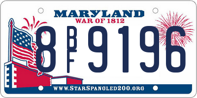 MD license plate 8BF9196