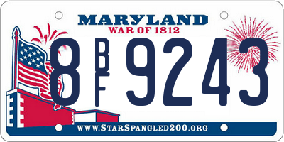 MD license plate 8BF9243