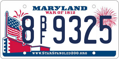 MD license plate 8BF9325