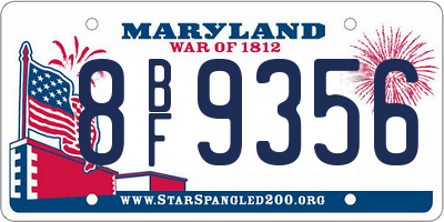 MD license plate 8BF9356