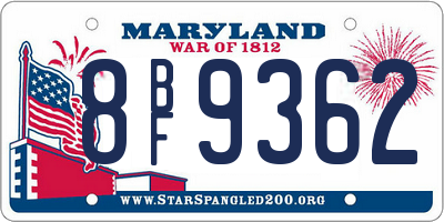 MD license plate 8BF9362