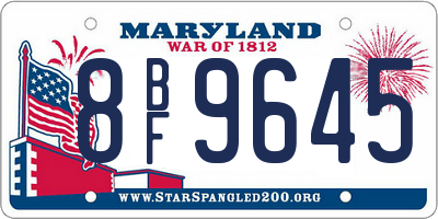 MD license plate 8BF9645