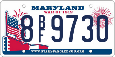 MD license plate 8BF9730