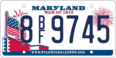 MD license plate 8BF9745