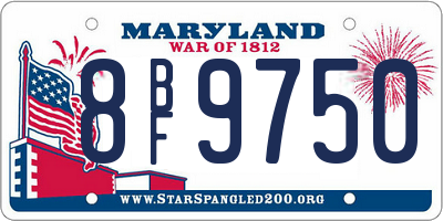 MD license plate 8BF9750