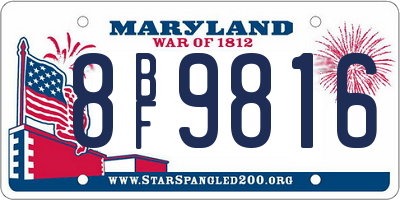 MD license plate 8BF9816
