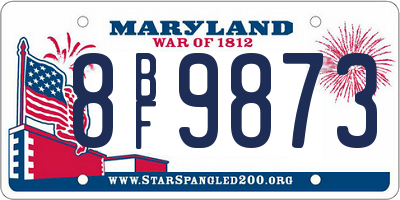 MD license plate 8BF9873