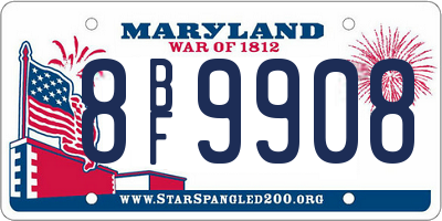 MD license plate 8BF9908