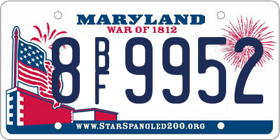 MD license plate 8BF9952