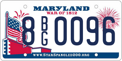 MD license plate 8BG0096