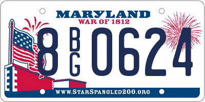 MD license plate 8BG0624
