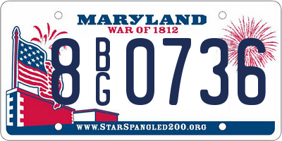 MD license plate 8BG0736