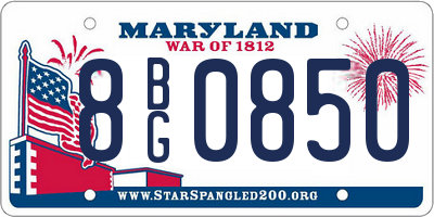 MD license plate 8BG0850