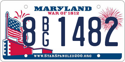 MD license plate 8BG1482