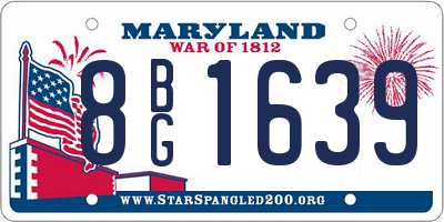 MD license plate 8BG1639