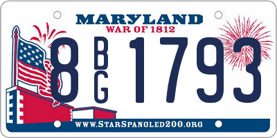MD license plate 8BG1793