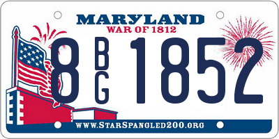 MD license plate 8BG1852