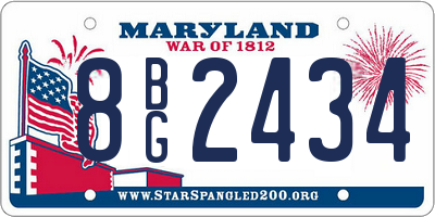MD license plate 8BG2434