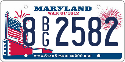 MD license plate 8BG2582