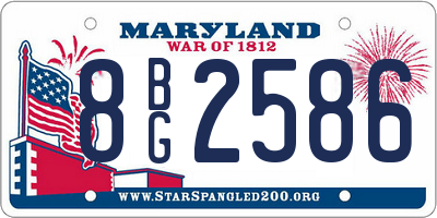 MD license plate 8BG2586