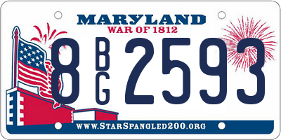 MD license plate 8BG2593