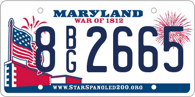 MD license plate 8BG2665