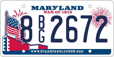 MD license plate 8BG2672