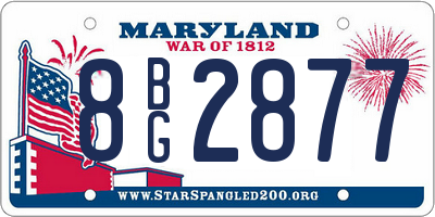 MD license plate 8BG2877