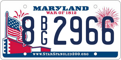 MD license plate 8BG2966