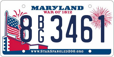 MD license plate 8BG3461