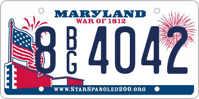 MD license plate 8BG4042