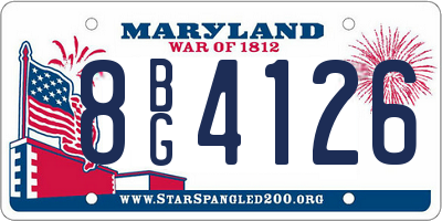 MD license plate 8BG4126