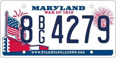 MD license plate 8BG4279