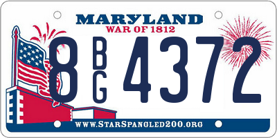 MD license plate 8BG4372