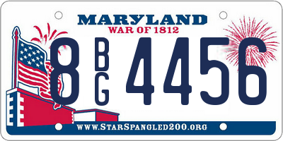 MD license plate 8BG4456