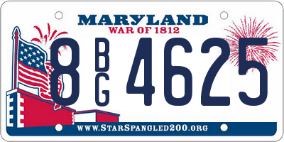 MD license plate 8BG4625