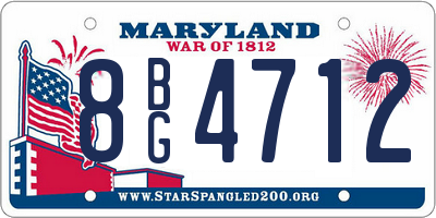 MD license plate 8BG4712