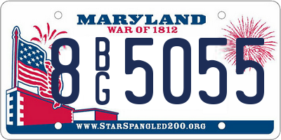 MD license plate 8BG5055