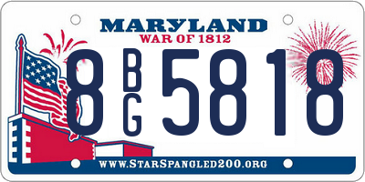 MD license plate 8BG5818