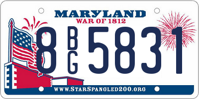 MD license plate 8BG5831