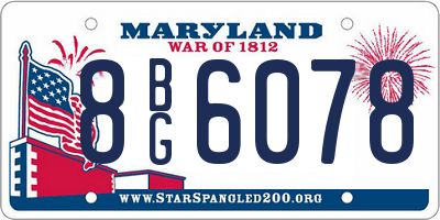 MD license plate 8BG6078