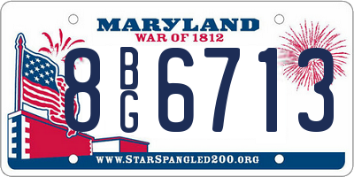 MD license plate 8BG6713