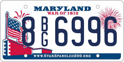 MD license plate 8BG6996