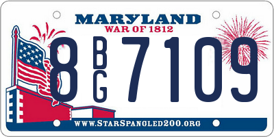 MD license plate 8BG7109
