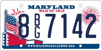 MD license plate 8BG7142