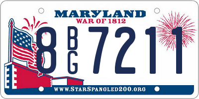 MD license plate 8BG7211