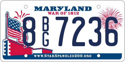 MD license plate 8BG7236