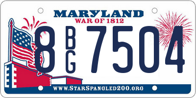 MD license plate 8BG7504