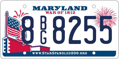 MD license plate 8BG8255